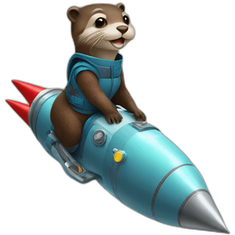 Otter riding rocket emoji