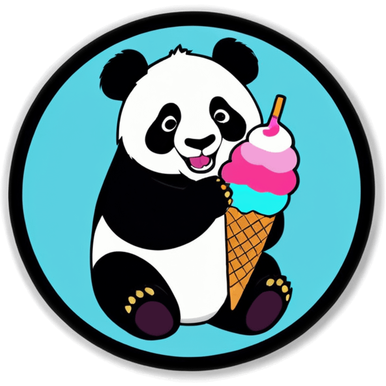 Panda eating ice cream emoji