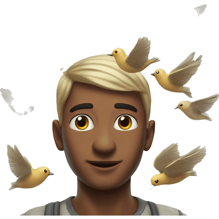 A dizzi person with little birds flying up in his head emoji