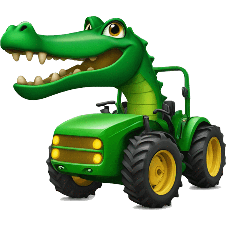 an alligator on a tractor emoji