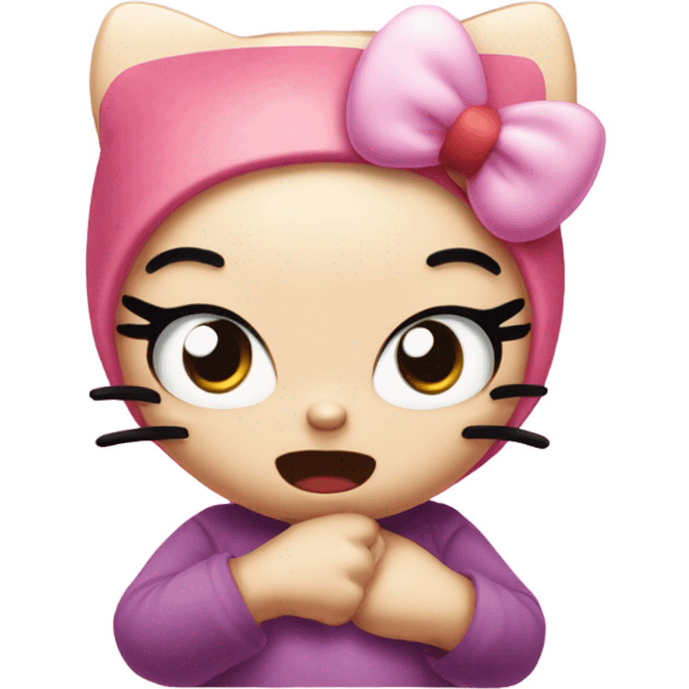 Scared hello kitty emoji