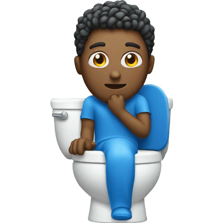 Guy on a blue toilet  emoji