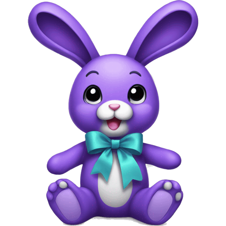 Purple bunny teddy with ribbon  emoji