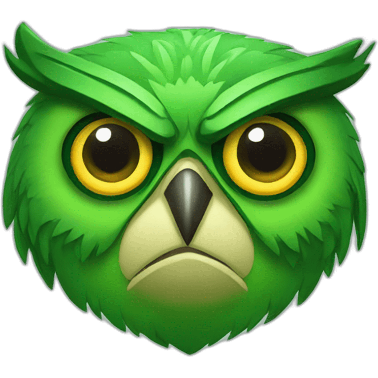 Green owl angry emoji