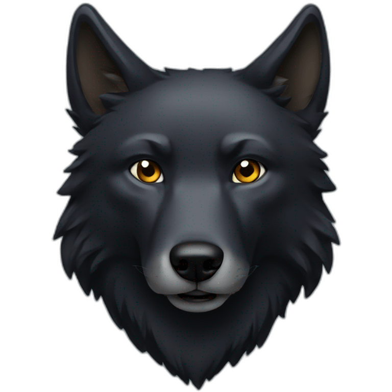 black wolf emoji