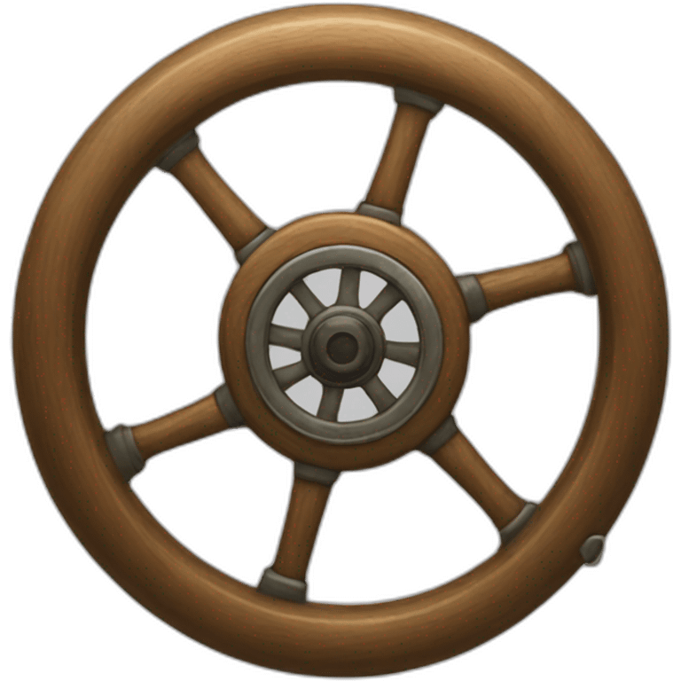 the steering wheel of the ship emoji