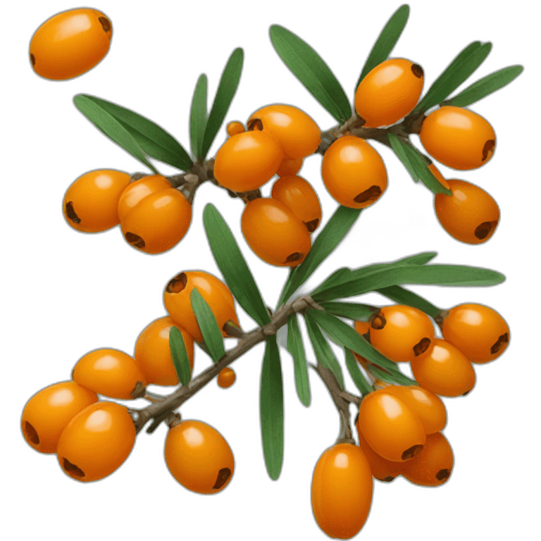 a sprig of sea buckthorn emoji