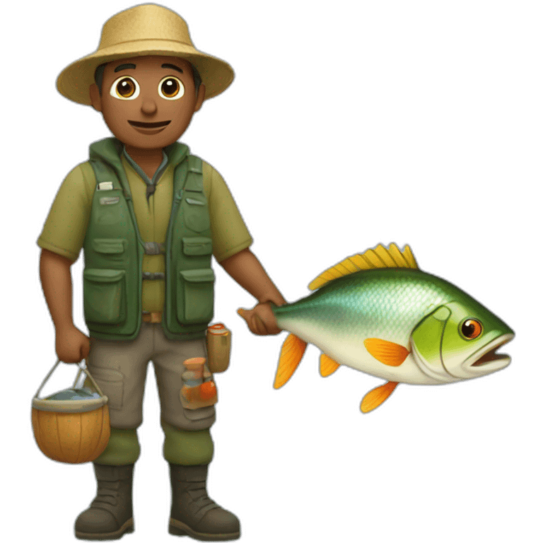 fisherman with fish emoji