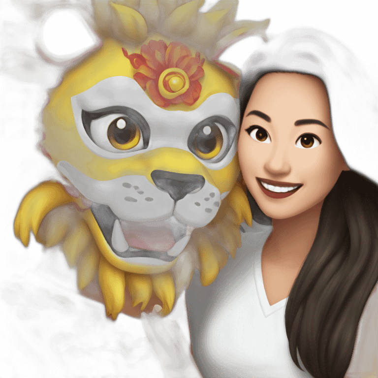 Lion dancing with Julia Gisela emoji