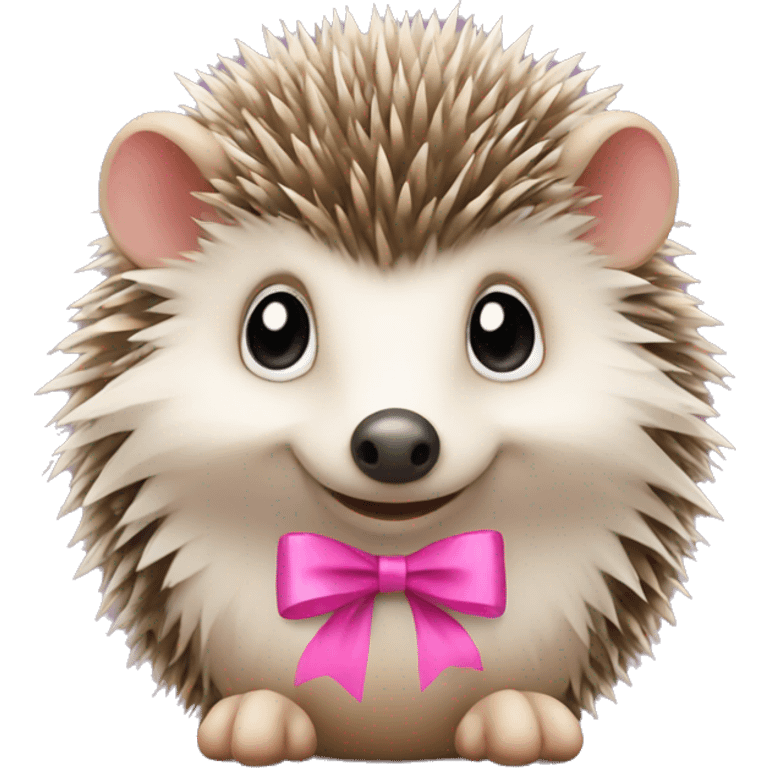 hedgehog with a pink bow emoji