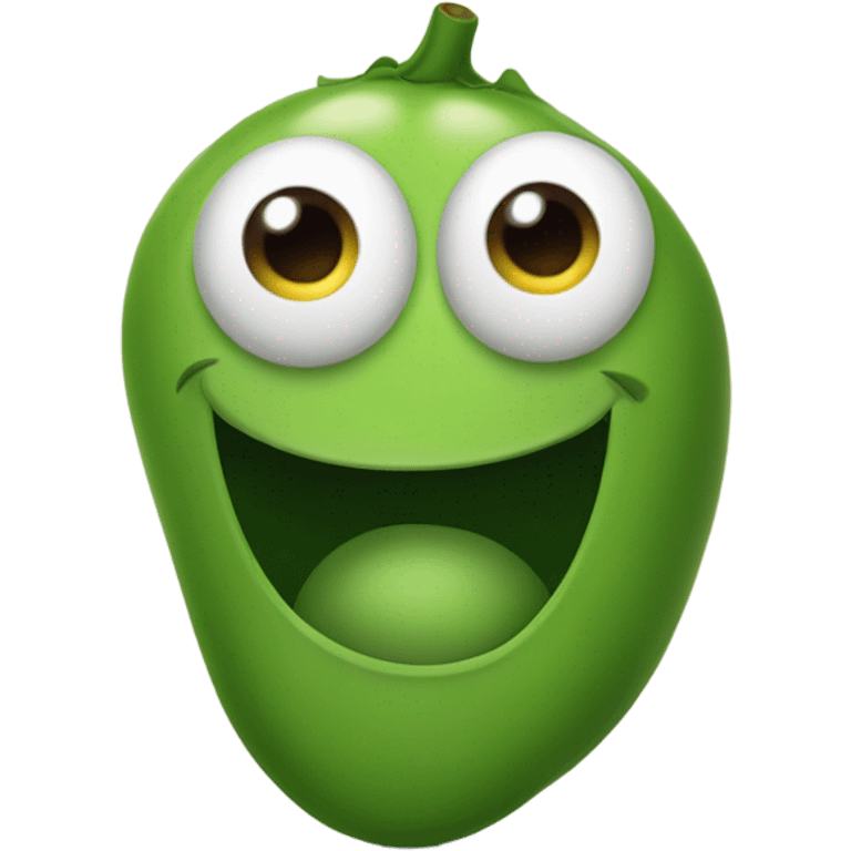 Cute pea laughing emoji