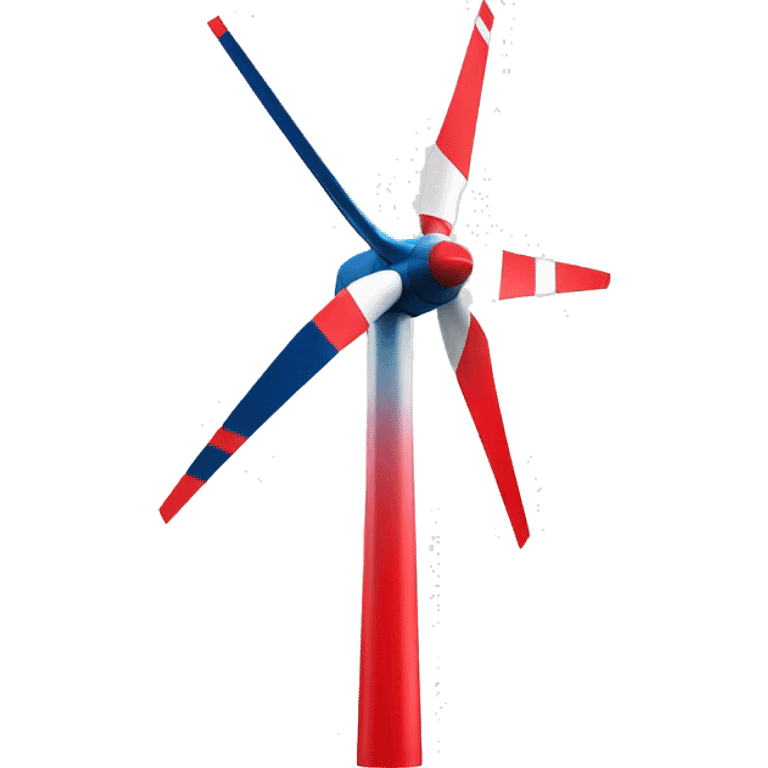 Wind turbine in usa flag colors emoji