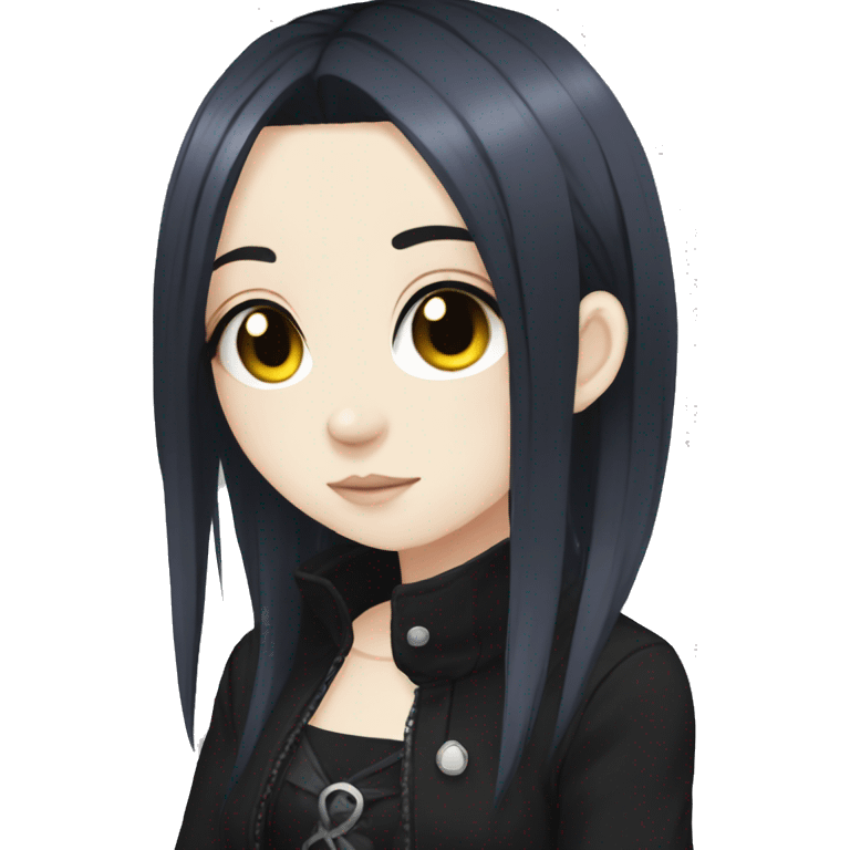 Anime girl goth emoji