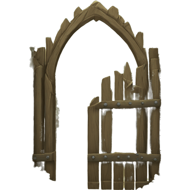 wooden medieval gate with plants emoji