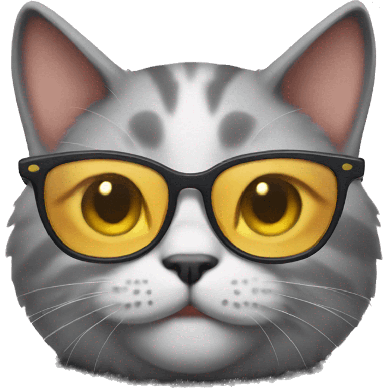 Kitty wearing glasses emoji