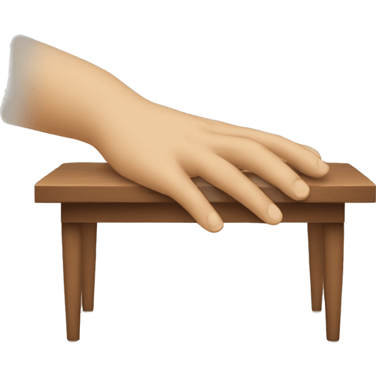 A slowly Moving hand over a table emoji