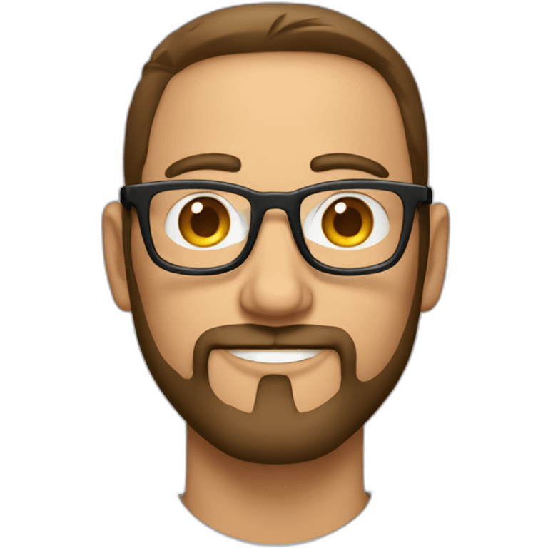 Hombre de 30 años con gafas y barba abierta emoji