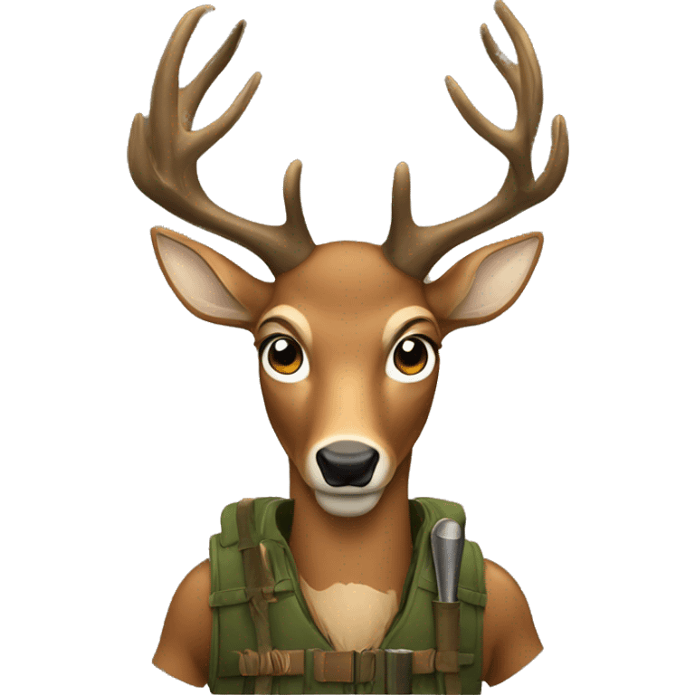 A Deer as a hunter emoji