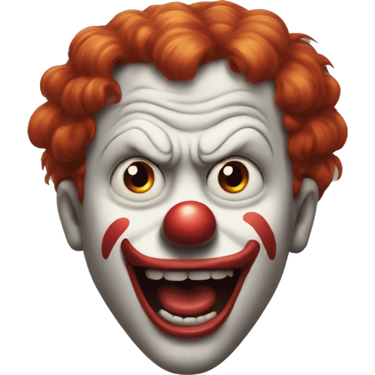 Clown with red hair,angry and red nose emoji