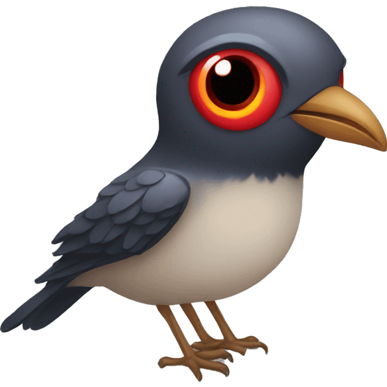 A bird with red eyes emoji