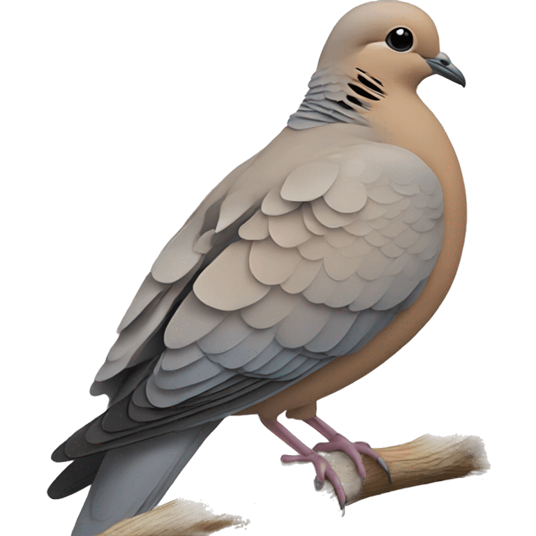 mourning dove and crow sitting on a branch emoji