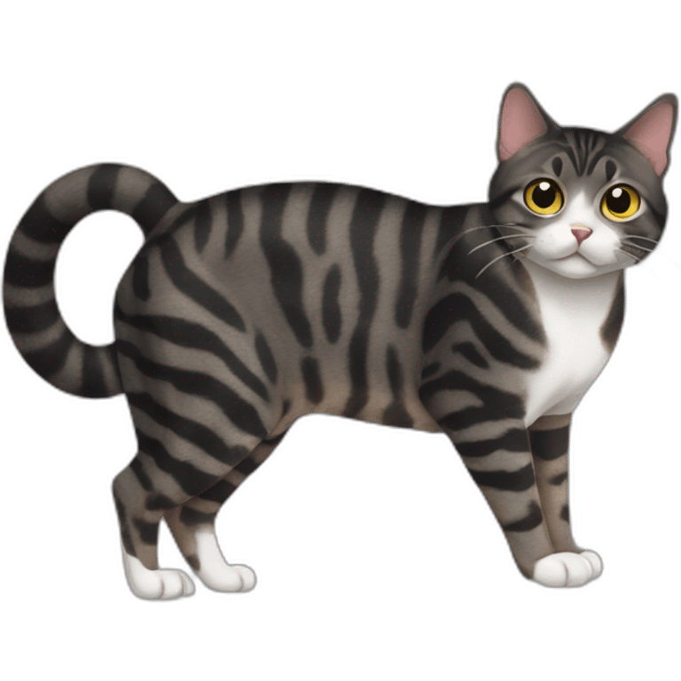 Black mackerel tabby cat pooping emoji