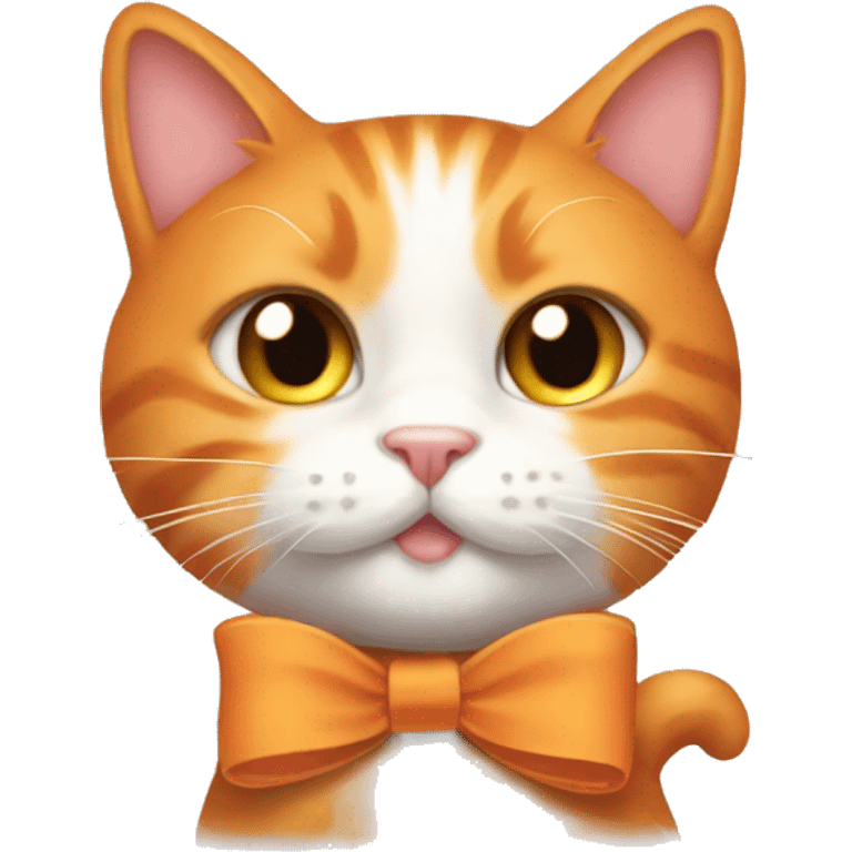 Orange cat with bows emoji