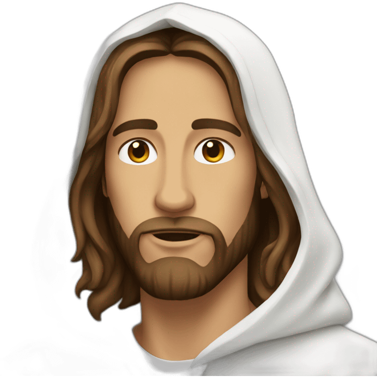 Jesus in a white hoodie emoji