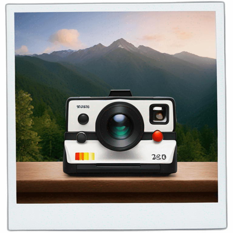 polaroid with moutain lanscape emoji