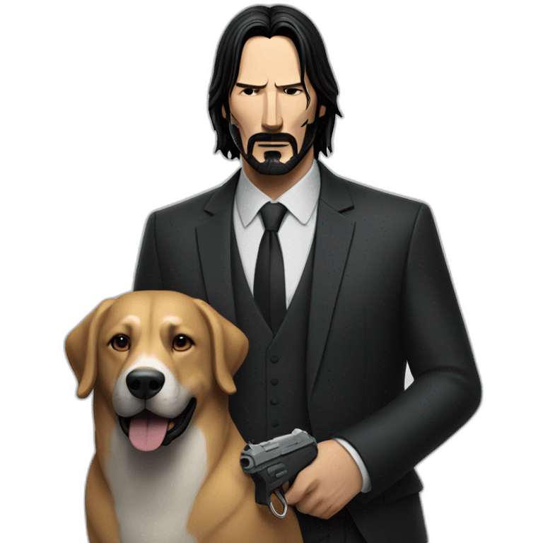 John wick with dog emoji