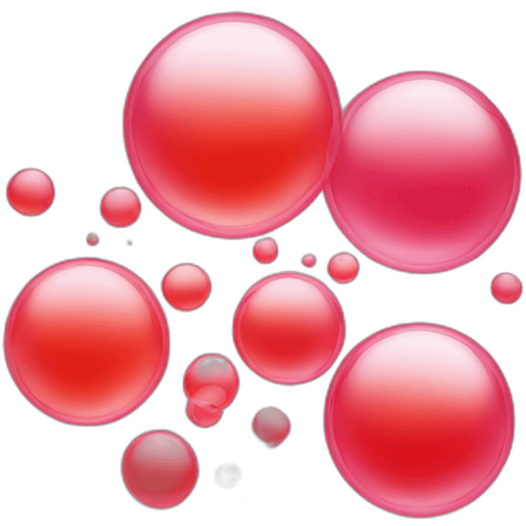 group of bubbles in red color shades emoji