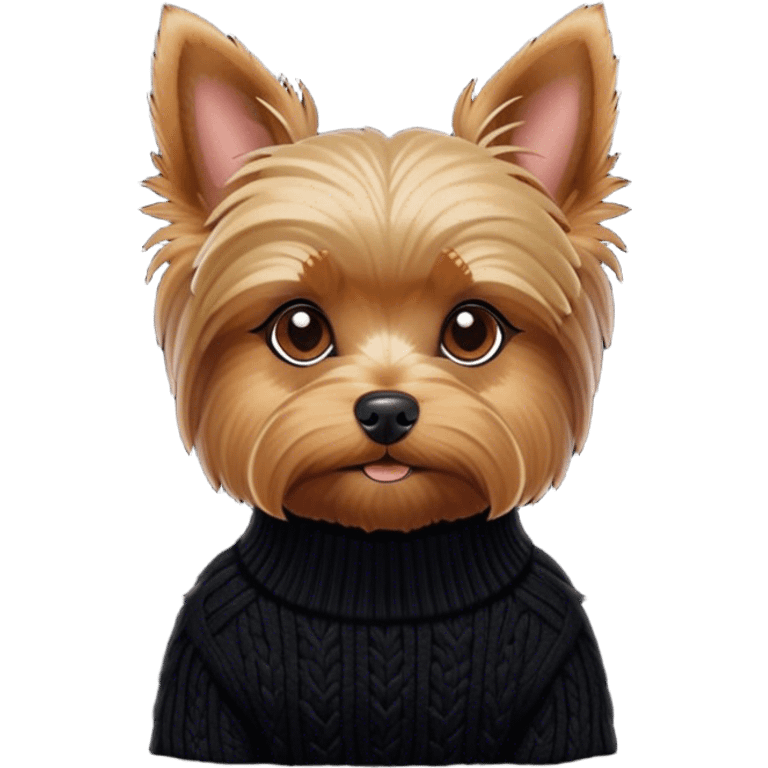 Yorkshire terrier in black sweater emoji