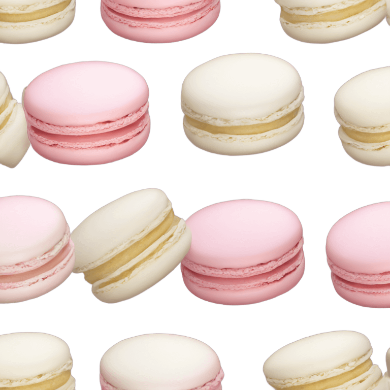 one pink white cream macaron emoji