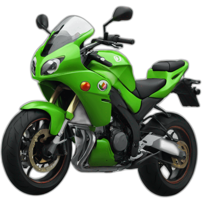 yoshi sur moto gsrx verte emoji