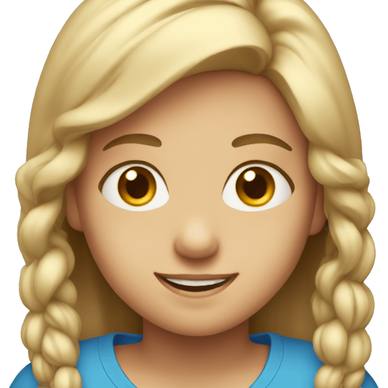 smiling girl in blue shirt emoji