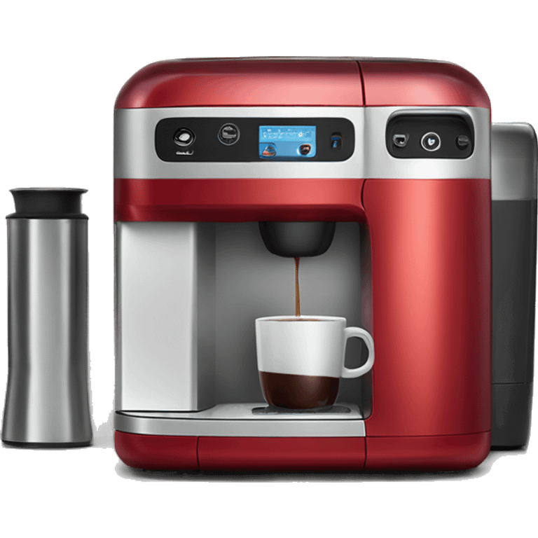 Realistic candy apple red keurig coffee machine emoji