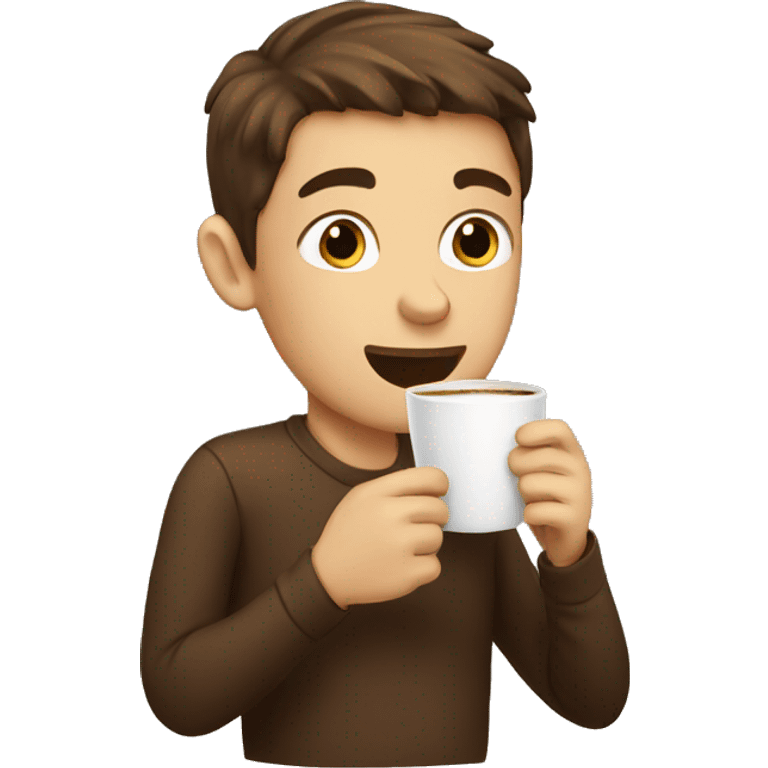 Boy drinking coffee emoji