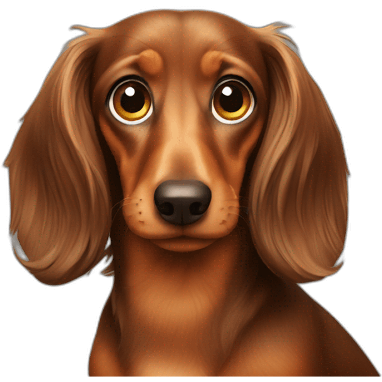 dachshund long haired suspicious emoji