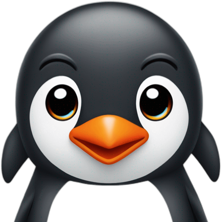 penguin with red cheeks emoji