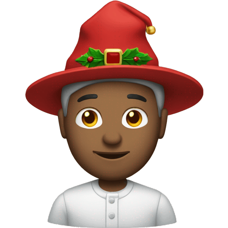 Pastor alemán , con gorro de navidad  emoji