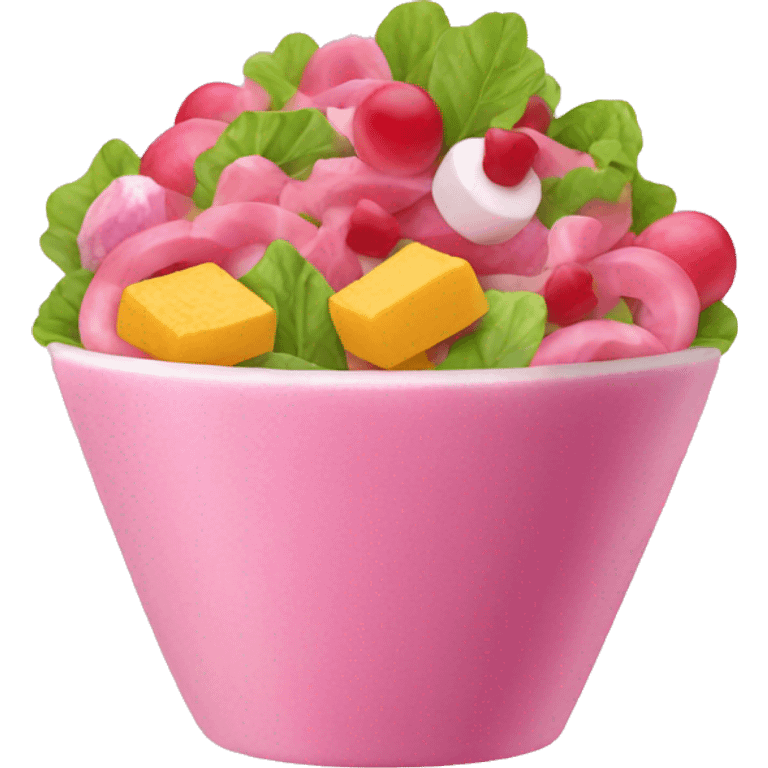 pink salad with sweets emoji