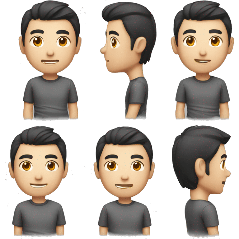 asian man round face slight beard with laptop software developer age 26 emoji