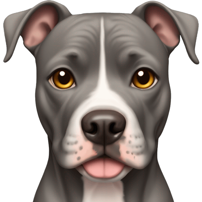 Black american pitbull terrier with light brown eyes emoji