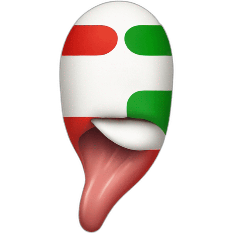 tongue out of mouth in italian flag colours emoji