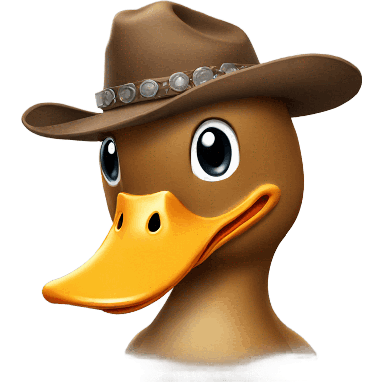 Duck wearing a cowboy hat emoji