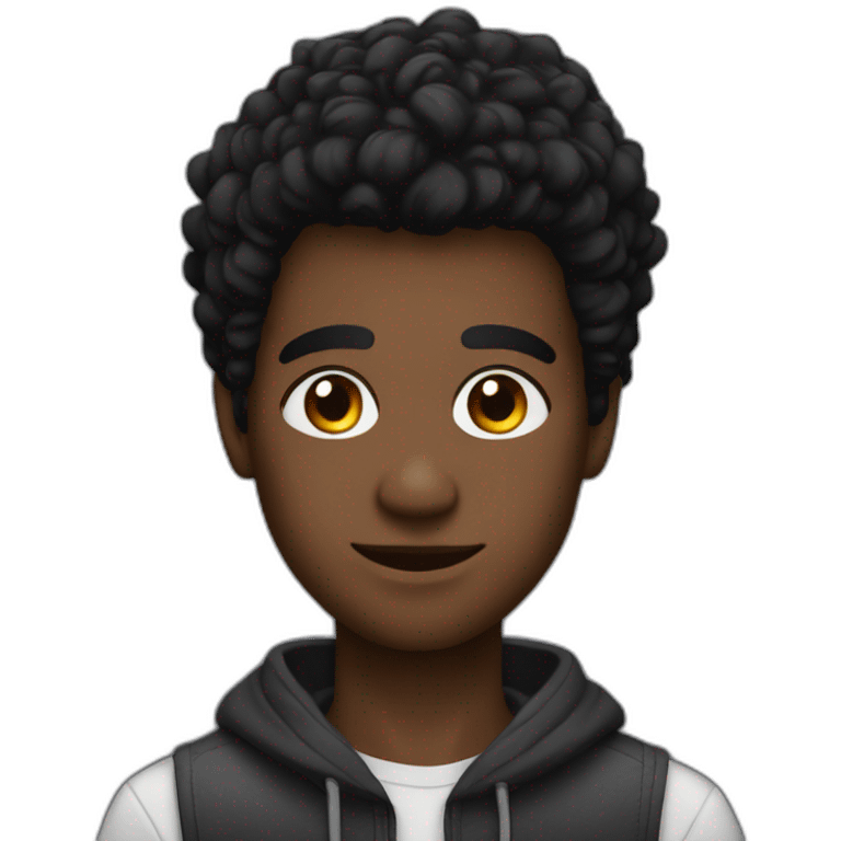 Black head and beautiful young man emoji