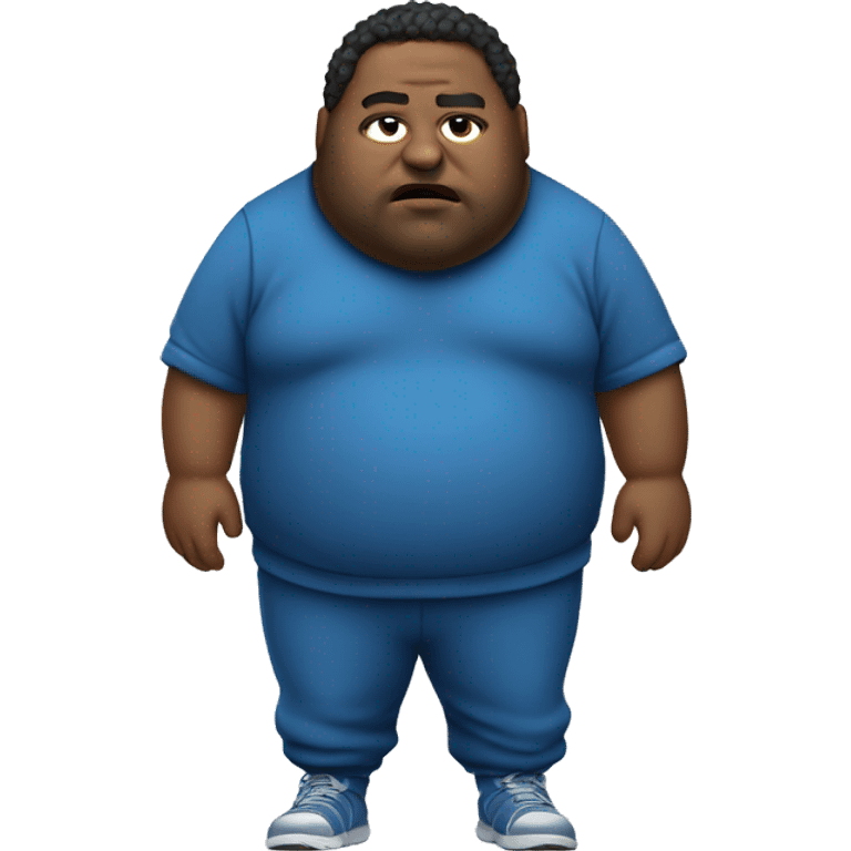 fat man in dirty blue sweatsuit emoji