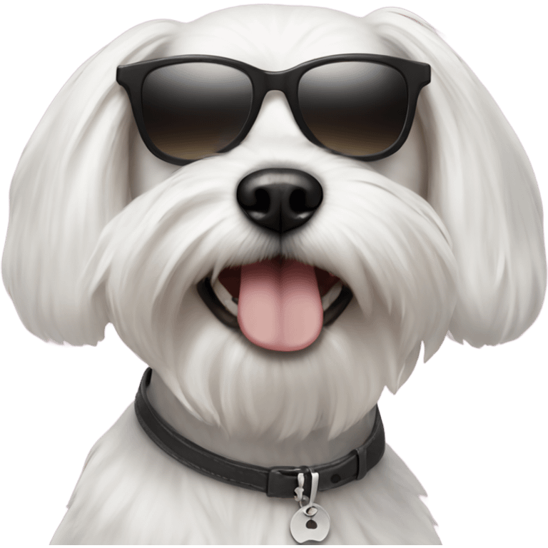 Dog Maltese wearing sunglasses  emoji