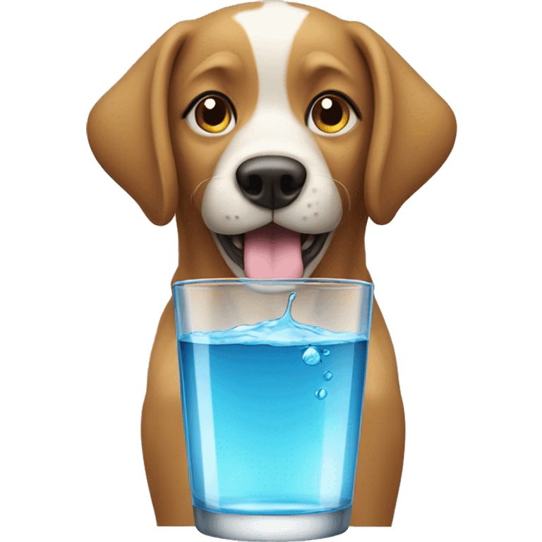 dog with water glass emoji