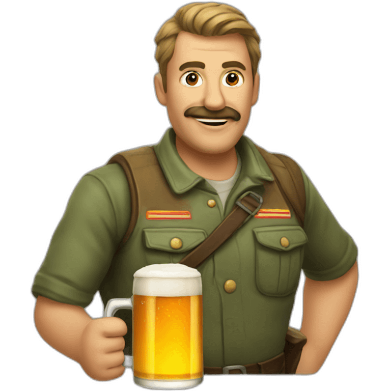 Staline with a beer emoji